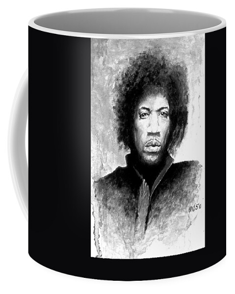Hendrix Coffee Mug featuring the painting Hendrix Portrait by William Walts