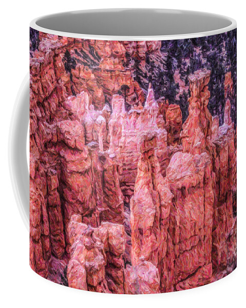 Hoodoos Coffee Mug featuring the digital art Hoodoos Bryce Canyon Utah #1 by Liz Leyden