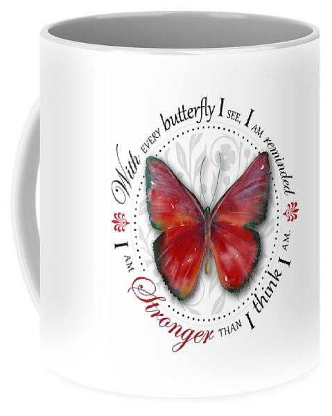 Butterfly Butterflies Coffee Mug featuring the painting I am stronger than I think I am by Amy Kirkpatrick