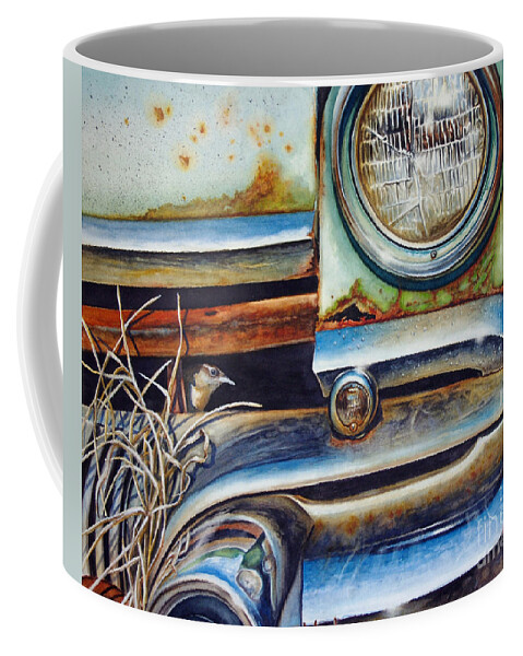 Wren Coffee Mug featuring the painting In the Beaten Path #1 by Greg and Linda Halom