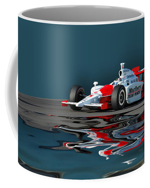 Racing Coffee Mug featuring the photograph Indy Reflection #1 by Kevin Cable