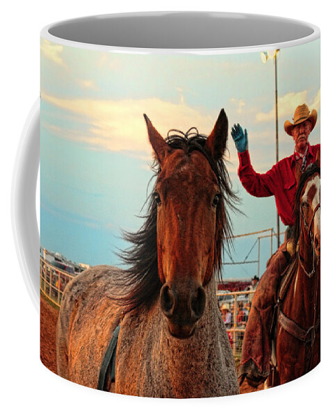 Cowboy Coffee Mug featuring the photograph Johnnie and Zeke #2 by Toni Hopper