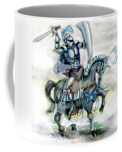 Knight Coffee Mug featuring the digital art Knight by Kevin Middleton