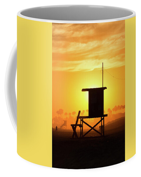 Photography Coffee Mug featuring the photograph Lifeguard Tower On The Beach, Newport #1 by Panoramic Images