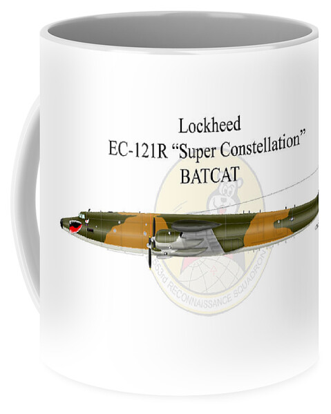 Lockheed Coffee Mug featuring the digital art Lockheed EC-121R Batcat #2 by Arthur Eggers