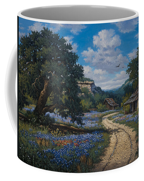 Texas Bluebonnets Indian Paintbrushes Coffee Mug featuring the painting Lone Star Vision by Kyle Wood