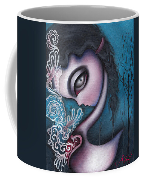 Swan Coffee Mug featuring the painting Lonesome  #2 by Abril Andrade