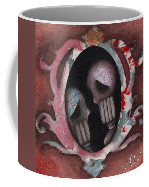 Day Of The Dead Coffee Mug featuring the painting Lovers by Abril Andrade