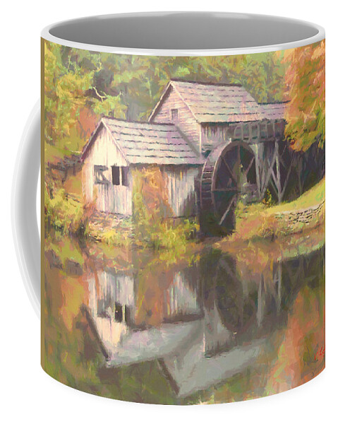 Mabry Mill Coffee Mug featuring the painting Mabry Mill #1 by Lynne Jenkins