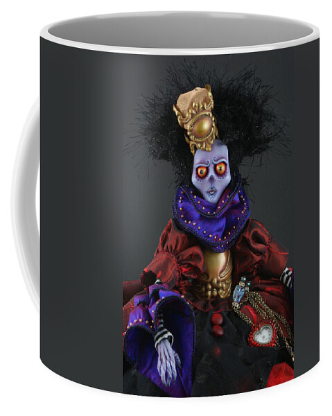 Mad Queen Coffee Mug featuring the sculpture Mad Queen #2 by Judy Henninger