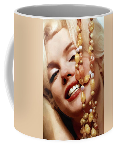 Marilyn Monroe Coffee Mug featuring the digital art Marilyn Monroe Large Size Portrait #2 by Gabriel T Toro