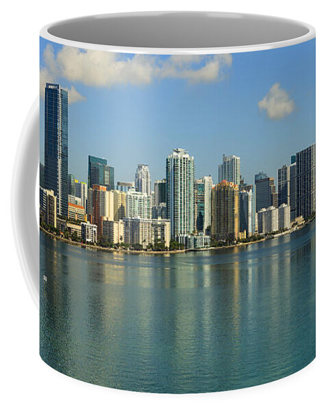 Architecture Coffee Mug featuring the photograph Miami Brickell Skyline by Raul Rodriguez