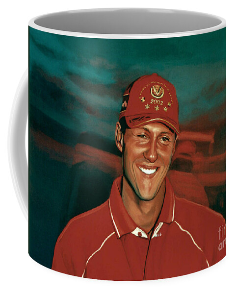 Michael Schumacher Coffee Mug featuring the painting Michael Schumacher by Paul Meijering