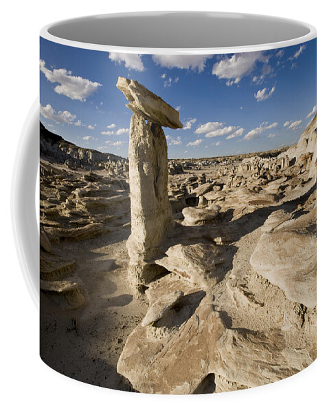 Feb0514 Coffee Mug featuring the photograph Mushroom Hoodoo Bisti Wilderness #1 by Tom Vezo
