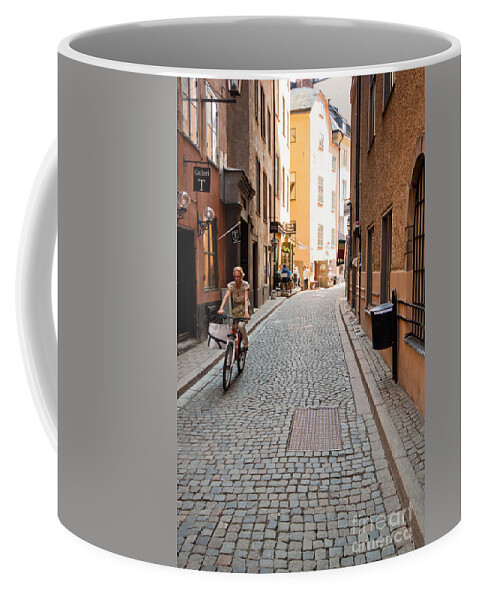 Europe Coffee Mug featuring the photograph Narrow Stockholm Street Sweden #2 by Thomas Marchessault