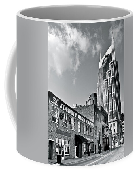 Nashville Coffee Mug featuring the photograph Nashville Black and White #1 by Frozen in Time Fine Art Photography