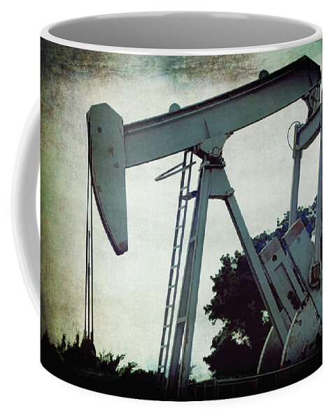 Oil Coffee Mug featuring the digital art Oil Pump Jack #2 by Ann Powell