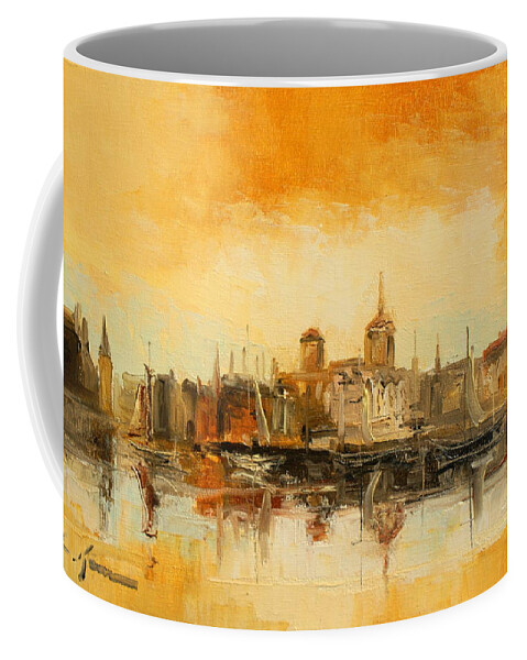 Gdansk Coffee Mug featuring the painting Old Gdansk - Poland #1 by Luke Karcz