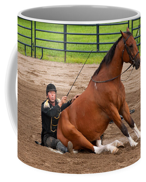 Horse Coffee Mug featuring the photograph Oops #1 by Karol Livote