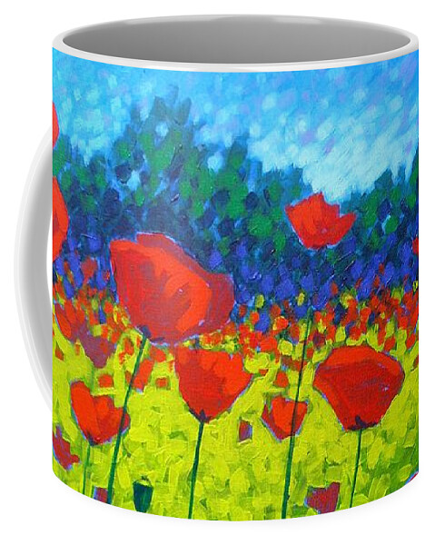 Flowers Coffee Mug featuring the painting Poppy Field #3 by John Nolan