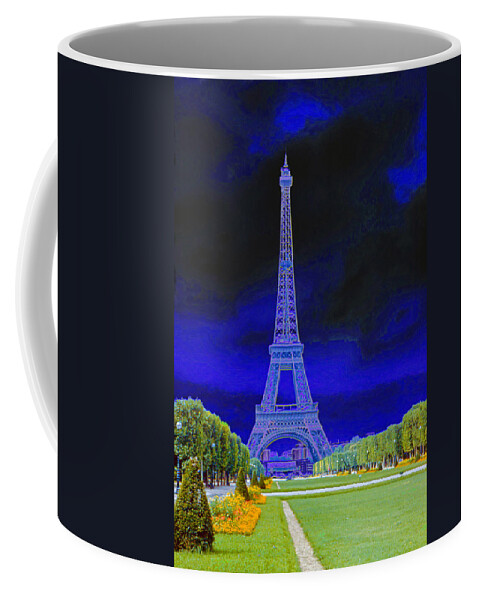 Eiffel Tower Coffee Mug featuring the photograph Purple Eiffel by Chuck Staley