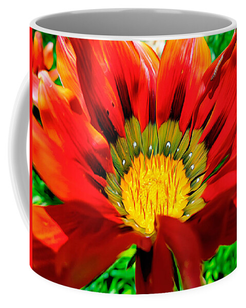 Macro Coffee Mug featuring the photograph Red flower by Katherine Smit