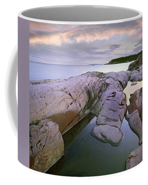 Feb0514 Coffee Mug featuring the photograph Red Rock Point Georgian Bay Lake Huron #1 by Tim Fitzharris