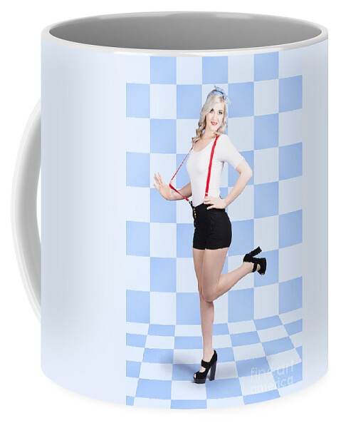 Retro pin-up girl in full. Beautiful slim figure Coffee by Jorgo Photography - Pixels