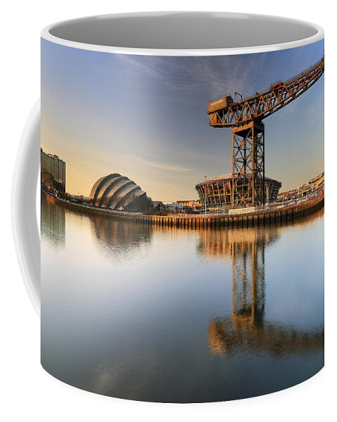 Clyde Arc Glasgow Coffee Mug featuring the photograph River Clyde Reflections #1 by Grant Glendinning