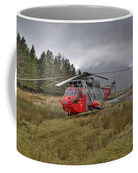 Helicopter Coffee Mug featuring the photograph Royal Navy SAR Sea King XZ920 Glencoe #1 by Gary Eason