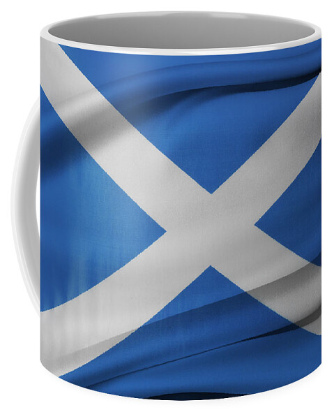 Background Coffee Mug featuring the photograph Scottish flag #1 by Les Cunliffe