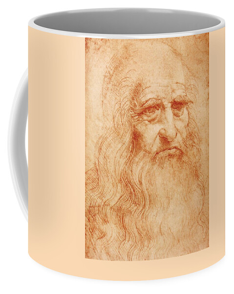 Turin Coffee Mug featuring the painting Self Portrait by Leonardo da Vinci