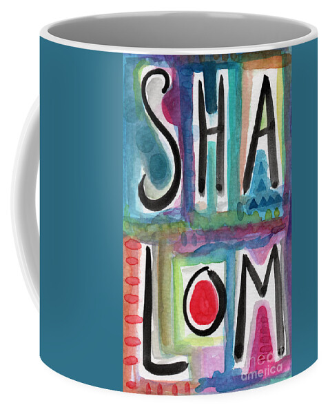 Shalom Coffee Mug featuring the painting Shalom by Linda Woods