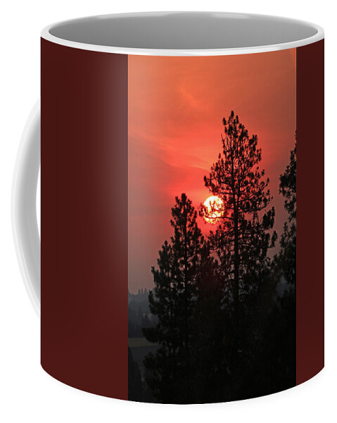 Sunrise Coffee Mug featuring the photograph Smokey Sunrise by E Faithe Lester