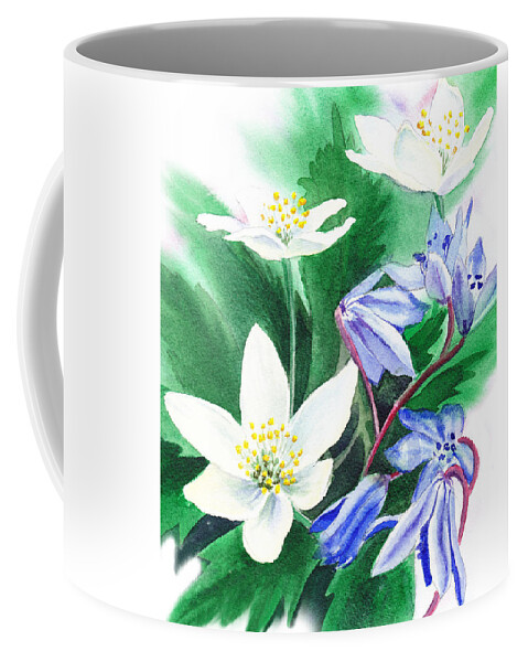 Jasmime Coffee Mug featuring the painting Spring Flowers #2 by Irina Sztukowski