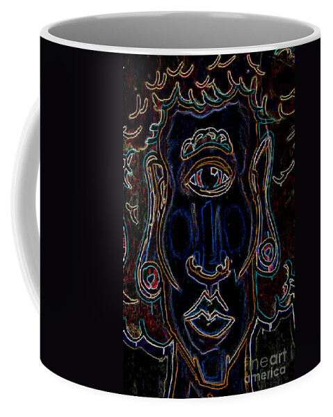 Street Coffee Mug featuring the photograph Street Art with Neon Effect #2 by David Smith