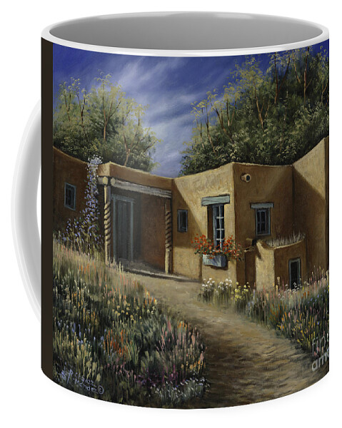 Southwest-landscape Coffee Mug featuring the painting Sunny Day by Ricardo Chavez-Mendez