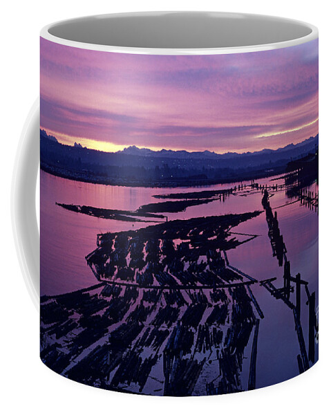 Canal Coffee Mug featuring the photograph Sunrise Lumber Mill #1 by Jim Corwin