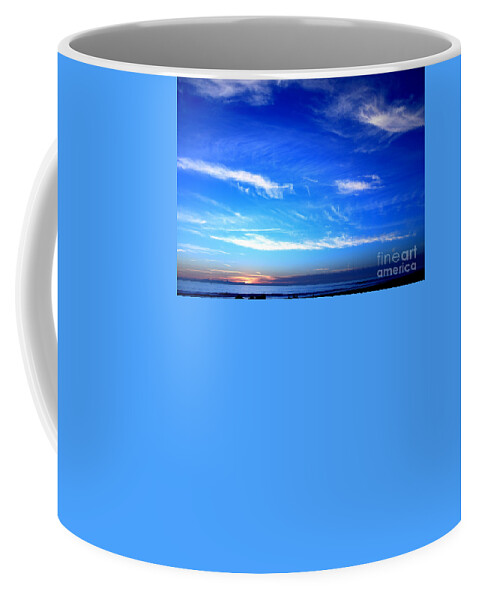 Abstract Coffee Mug featuring the photograph Sunset Ocean Blue #2 by Henrik Lehnerer
