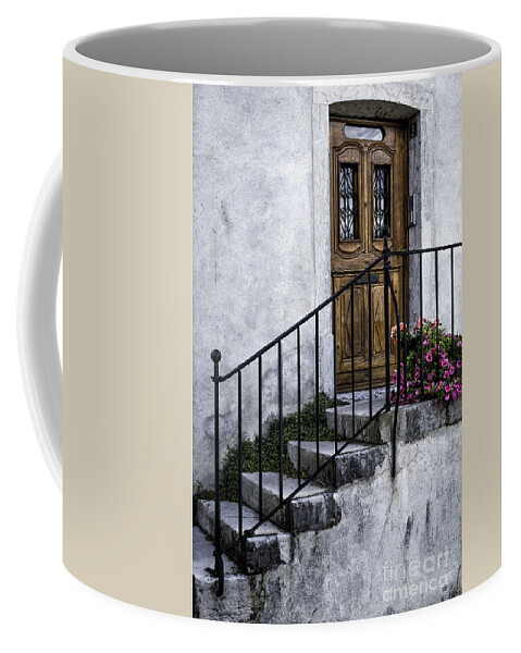 Leysin Coffee Mug featuring the photograph Swiss Front Porch #2 by Timothy Hacker