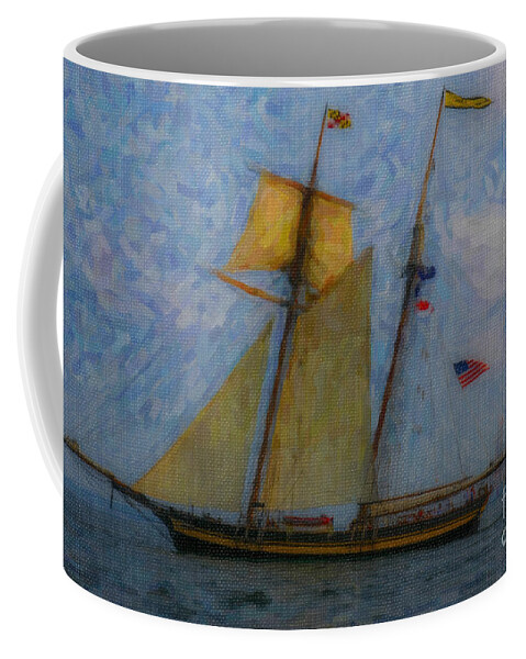 Tall Ship Coffee Mug featuring the digital art Tall Ship Sailing by Dale Powell