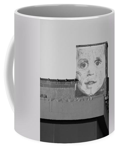 Brooklyn Coffee Mug featuring the photograph THE FACE in BLACK AND WHITE #1 by Rob Hans