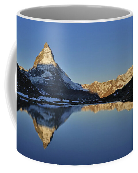 Feb0514 Coffee Mug featuring the photograph The Matterhorn And Riffelsee Lake #1 by Thomas Marent