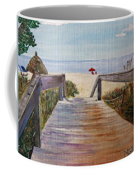 Walkway Coffee Mug featuring the painting To the beach by Marilyn McNish