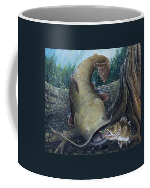 Catfish Coffee Mug featuring the painting Top Dog by Catfish Lawrence