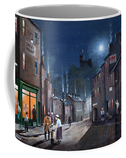 England Coffee Mug featuring the painting Tower Street Dudley - England by Ken Wood