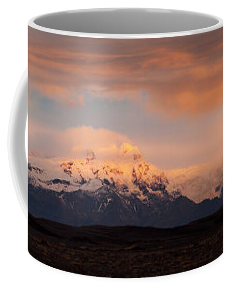 Autumn Coffee Mug featuring the photograph Vatnajokull mountain range at sunset Iceland #1 by Matteo Colombo