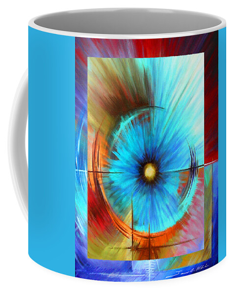 Abstract Coffee Mug featuring the painting Vortex #1 by James Hill