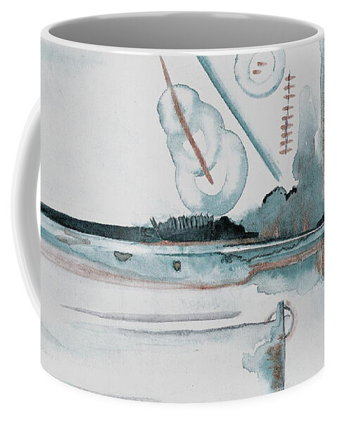 Abstract Coffee Mug featuring the painting Will It Fly? by Marsha Woods