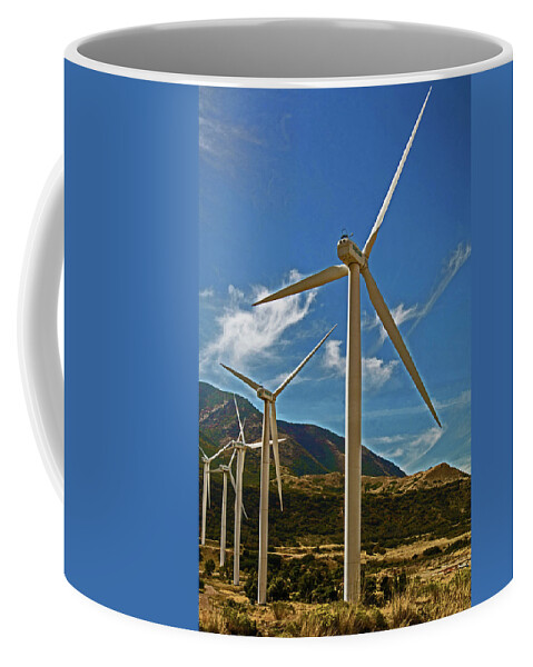 Clean Energy Coffee Mug featuring the photograph Wind Turbines #1 by Millard H. Sharp